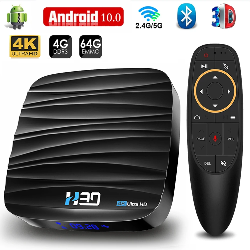 2020 Смарт ТВ приставка Android 10 4G 64 Гб оперативной памяти 32 встроенной 4K H.265 Media Player 3D Tv