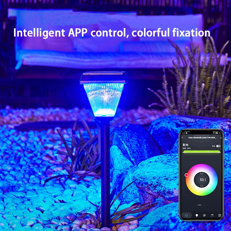 Smart RGB Solar LED Light Outdoor Lawn Lamp Outdoor Home Garden Decoration Pathway Lights Outdoor For Country House Waterproof