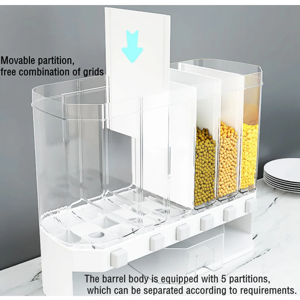 

Grain Box Dispenser Grain Storage Dispenser Kitchen Organiser Wall Mounted
