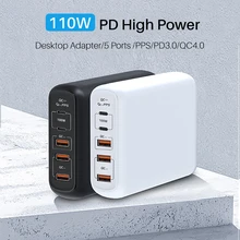 PD150W GaN  Quick Charge 4.0 PD HUB dual TYPE-C 100W charger multi-port usb-C fast charging head suitable for Apple MacBook