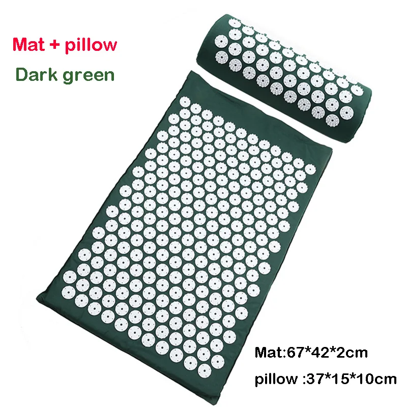 D green Mat pillow Снятие Стресса боль Массажер для йоги коврик естественное облегчение стресс напряжение массаж тела Подушка акупрессура коврик - Цвет: D green Mat pillow