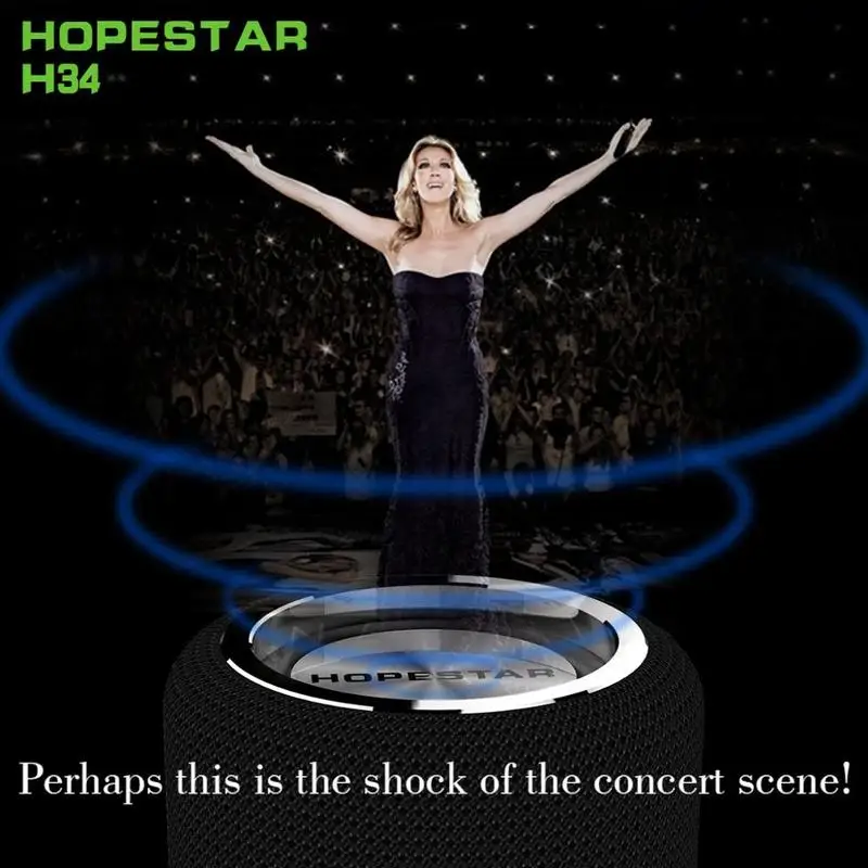HOPESTAR H34 Bluetooth динамик 1200 мАч портативный беспроводной громкоговоритель звук системы стерео Открытый 18650 музыкальный mp3-плеер