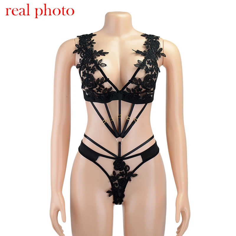 Эротическое боди Echonight с цветочным принтом прозрачное эротическое нижнее белье