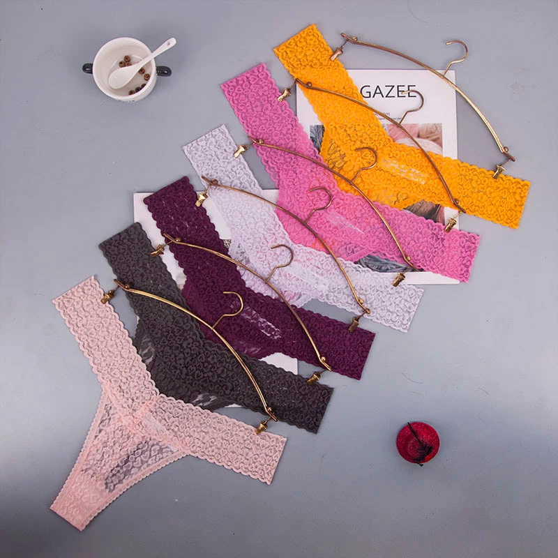 

Стринги женские кружевные, с Т-образной спинкой, 1 шт./лот, ac70, 8 видов цветов