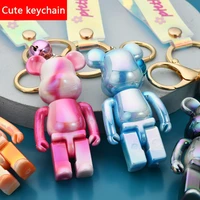 new fashion creative acrylic two color cute violent bear keychain men and women couple car bag pendant small jewelry dog gift