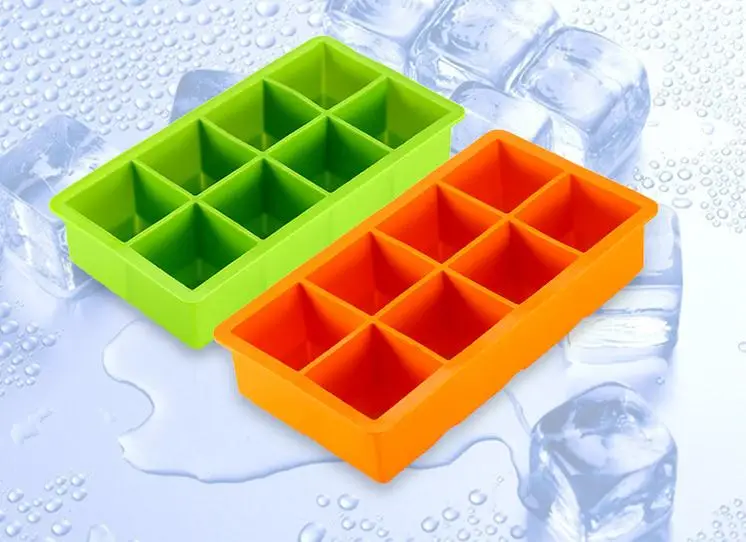

50pcs/lot Black 8 Big Cube Giant Jumbo Large Silicone Ice Cube Square Tray Mold Mould Wholesale