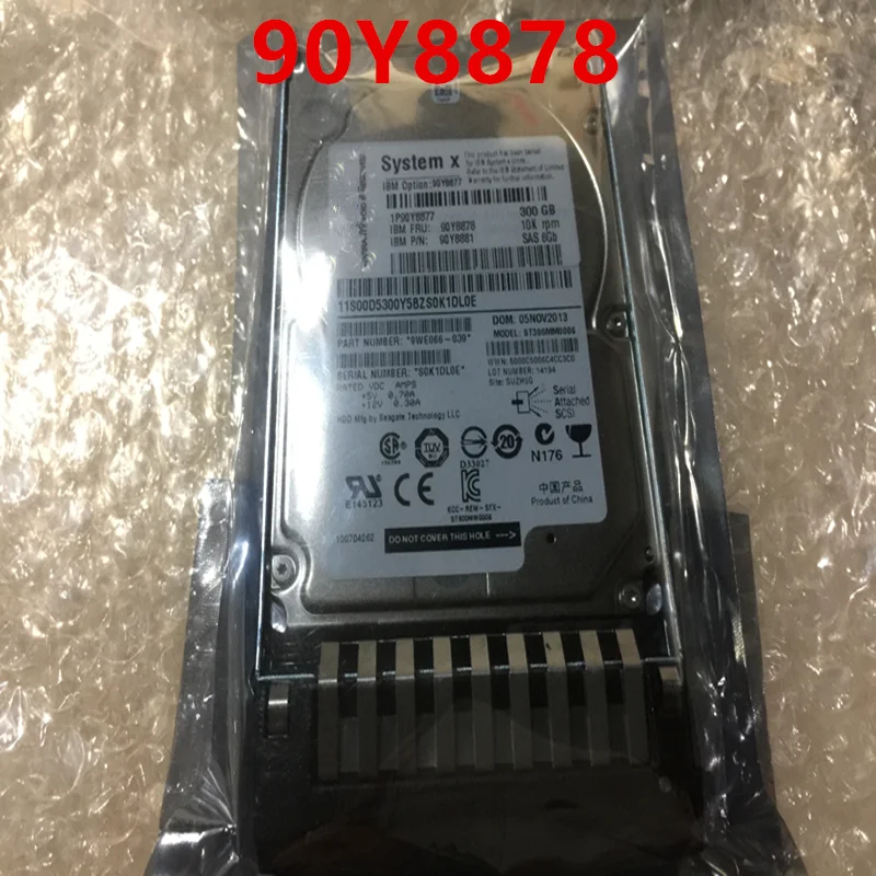 

Original New HDD For IBM X3550 X3650 M4 X3850 M5 300GB 2.5" SAS 32MB 10K For Server HDD For 90Y8877 90Y8878 90Y8881