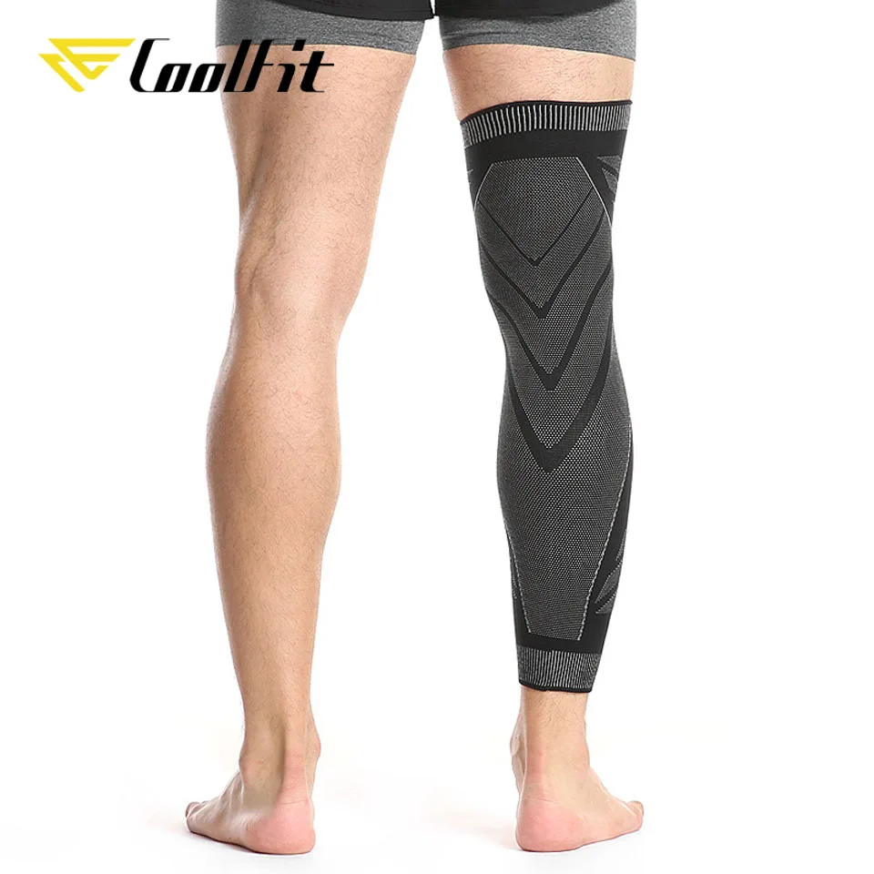 Эластичный тканый бесшовный фиксатор колена CoolFit длинный компрессионный рукав