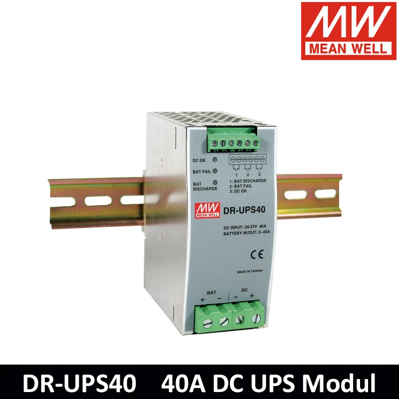 Original Mean Well DR-UPS40 DIN Rail Switching Power Supply 24-29V 40A DC UPS Module Meanwell Battery Controller