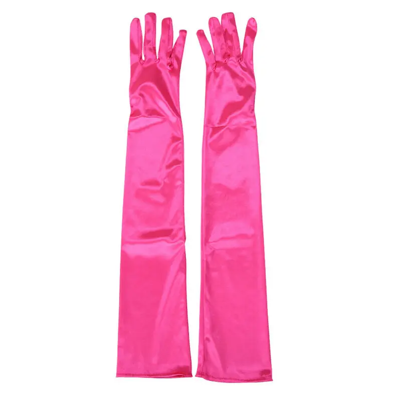 

Women's Evening Party Formal Gloves Satin Long Finger Mittens New