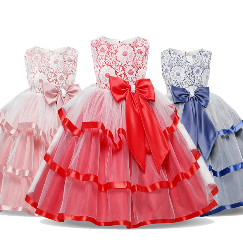 Girl Party Dress Christmas Flower Girls Dresses Birthday Wedding Gown Embroidery Lace Kids Clothes Children Ceremony Robe | Детская
