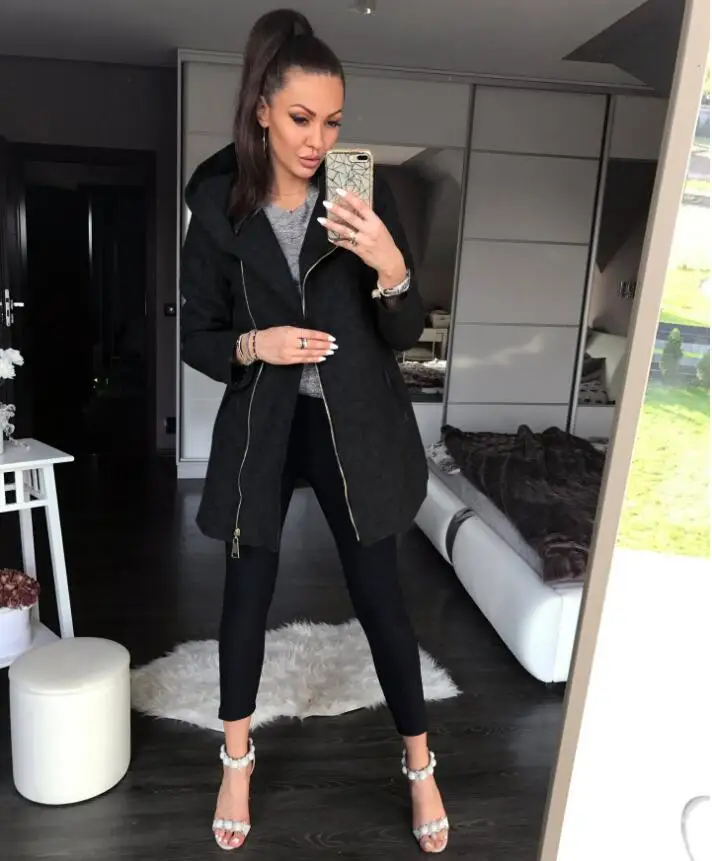 

Autumn Winter Women Long Hoodies Sweatshirt Coat Casual Female Hooded Jacket Velvet Outwear Tops Ladies Overcoat Plus Size