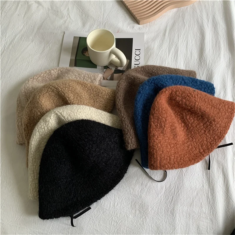 Панама в стиле Харадзюку 2021 однотонная женская шапка для рыбалки осенне-зимние