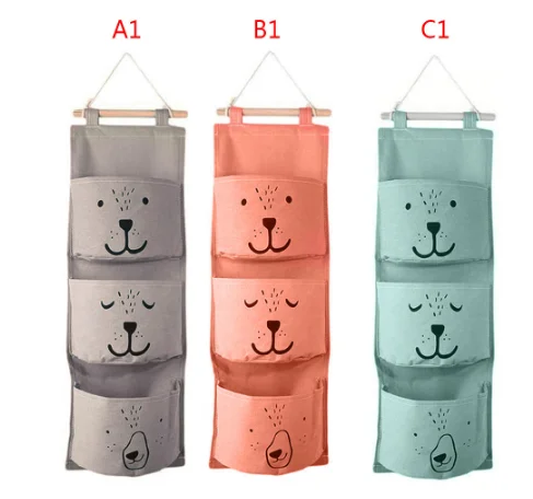 Подвесная настенная сумка для хранения с 3 карманами органайзер детской комнаты