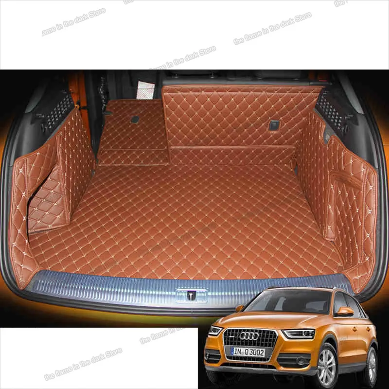 Lsrtw2017 кожаный коврик для багажника автомобиля Коврики Audi Q3 2011 2012 2013 2014 2015 2016 2017 2018