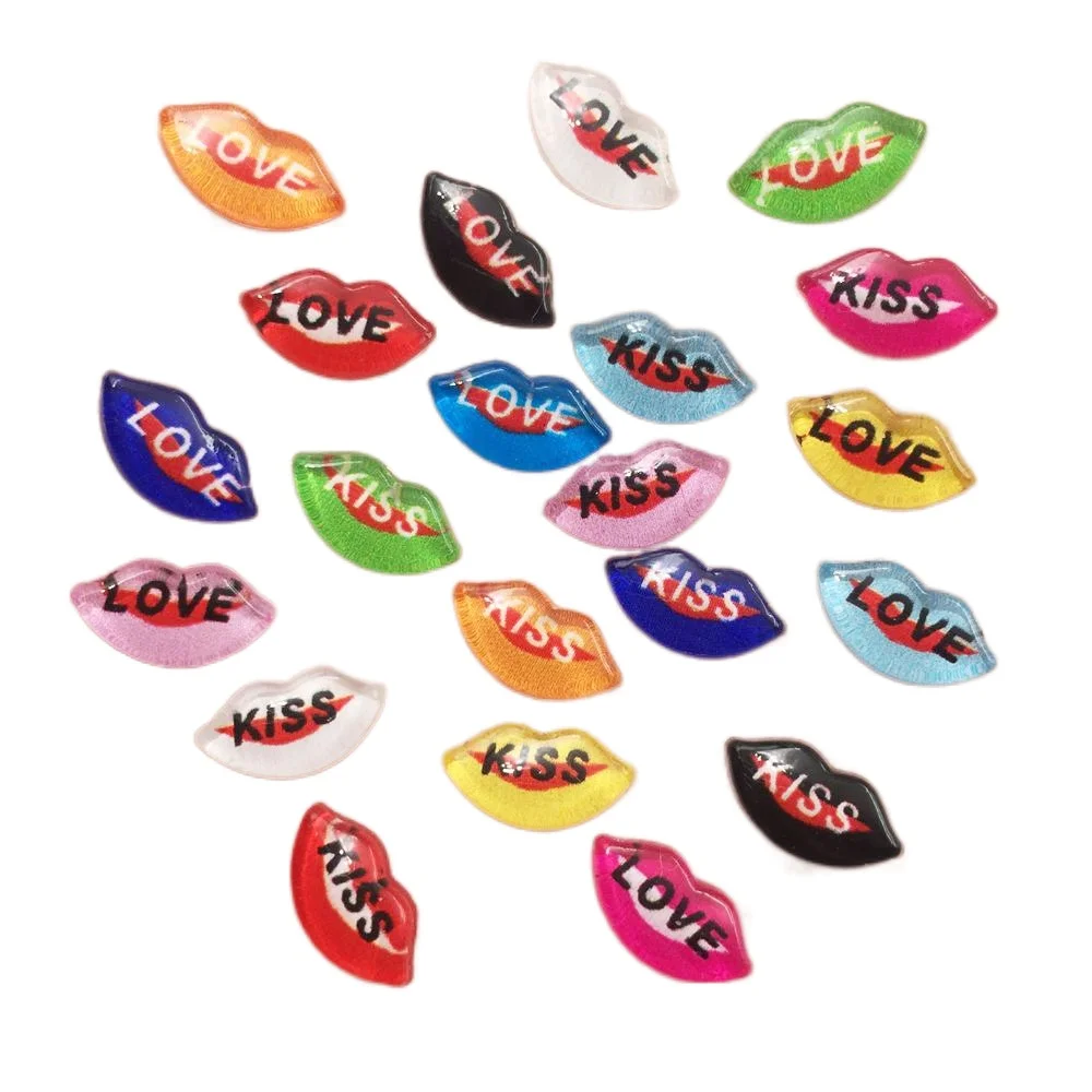 50pcs Resin Cute Colorful Beautiful Kiss Love Mouth Flatback Rhinestone Appliques DIY Wedding Scrapbook Craft SF052 | Дом и сад