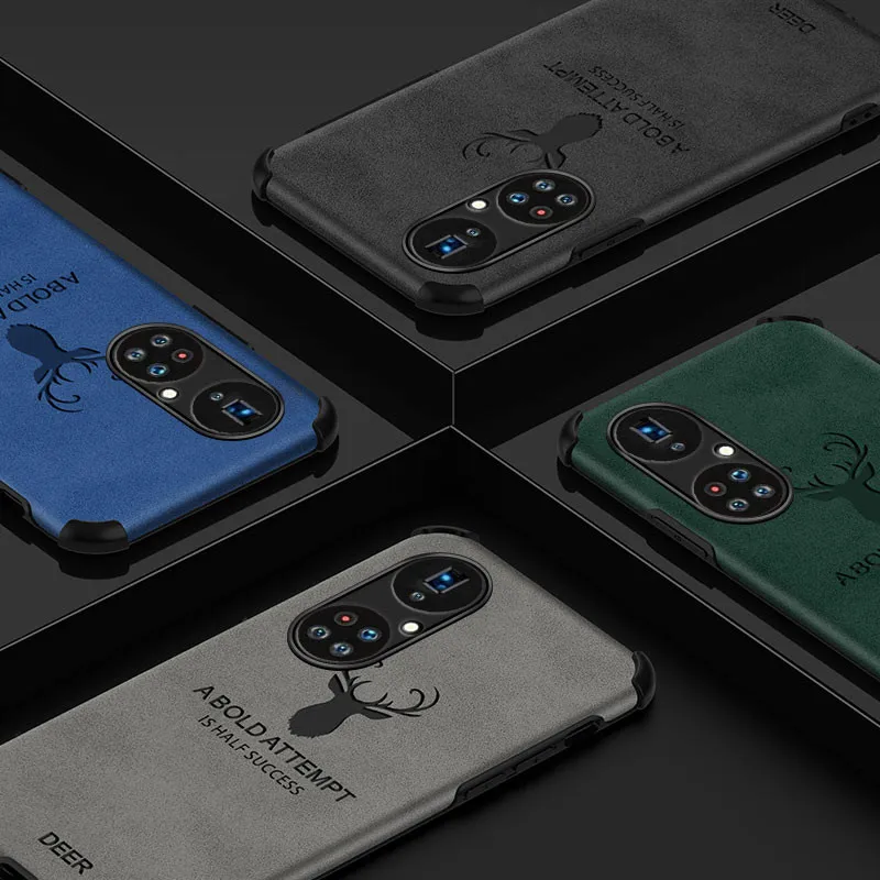 Кожаный чехол для телефона с рисунком головы оленя подходит Huawei P50 P40 P30 P20 Nova 8 7 6 5