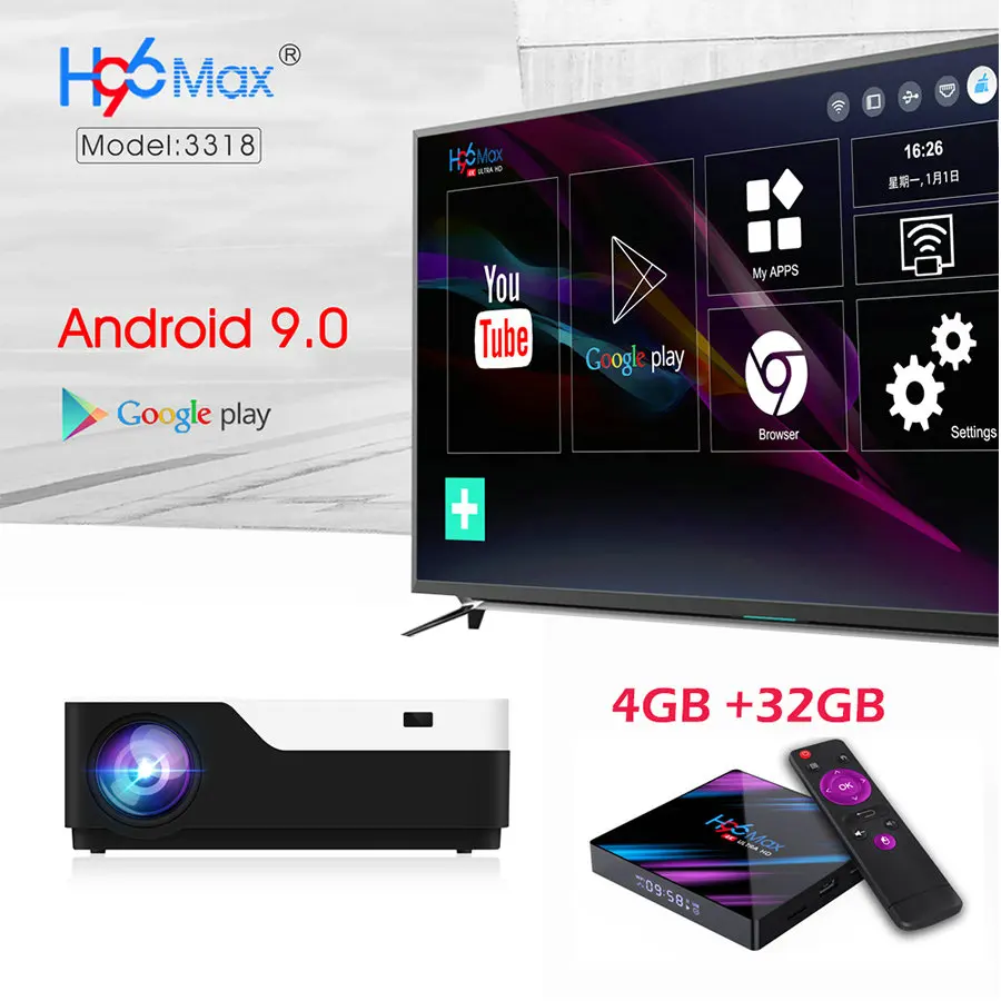 Vivicine M18 Full HD светодиодный проектор, дополнительно Android 9,0 HDMI USB PC 1080p домашний мультимедийный видеопроектор