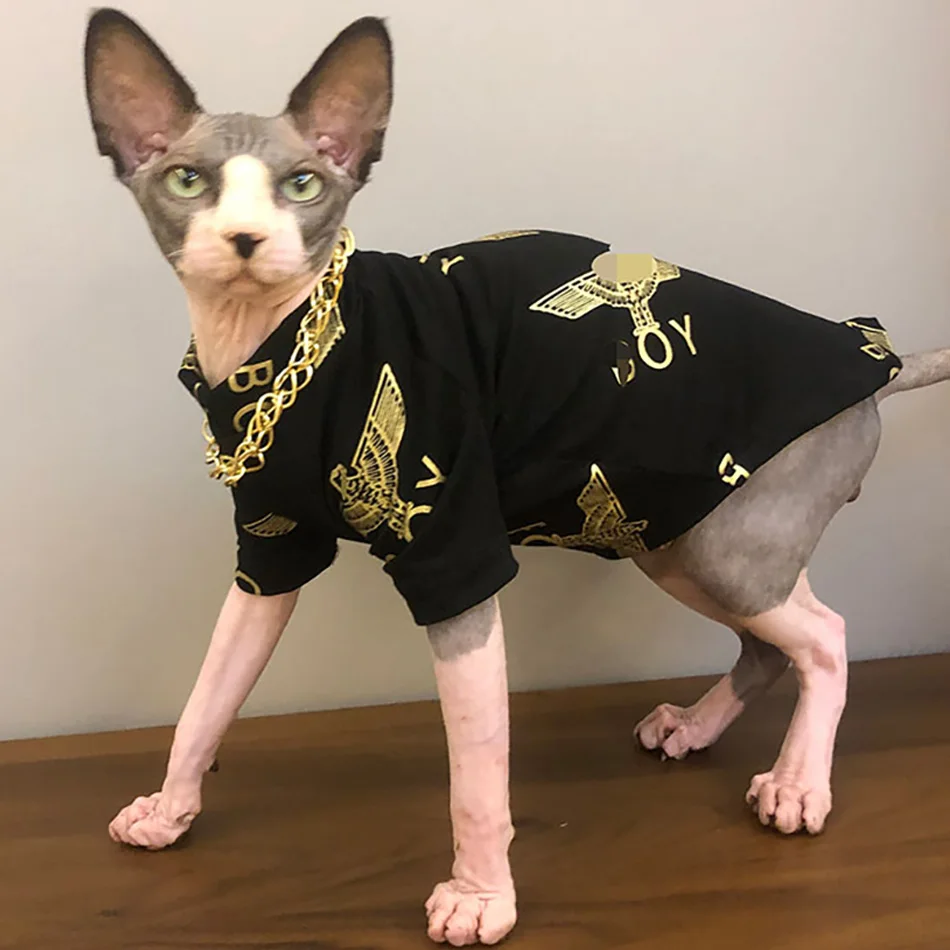 

Sphinx Cat Clothes Comfort Pure Cotton Spring Fashion Clothes For Sphynx Cat Kitten Handsome Jacket Coat Sphinksu Clothing