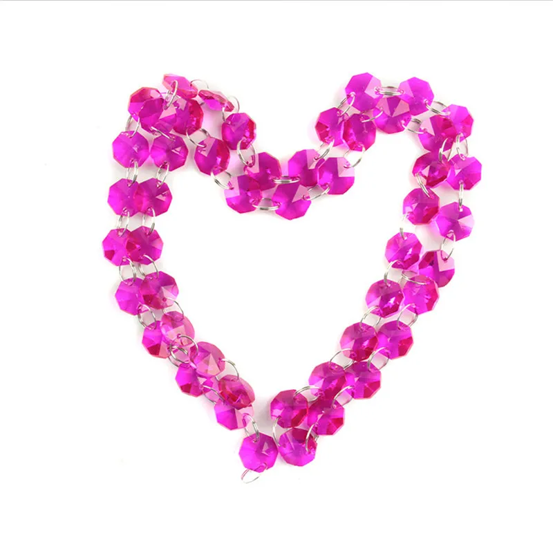 Модная 14 мм 1 метр Прозрачная Стеклянная восьмиугольная гирлянда из бусин