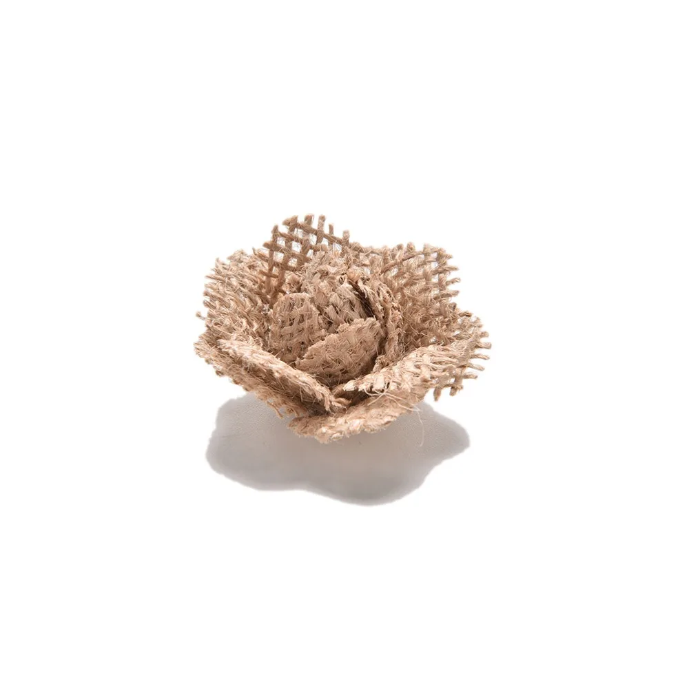 

6Pcs Chic Handmade Jute Hessian Burlap Flowers Rose Wedding Decor Event & Party Supplies Wholesale