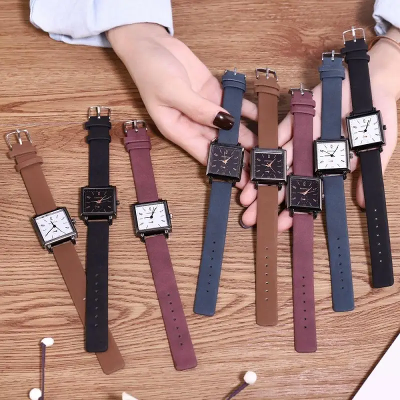 Крутые квадратные женские часы в Корейском стиле модные простые классические