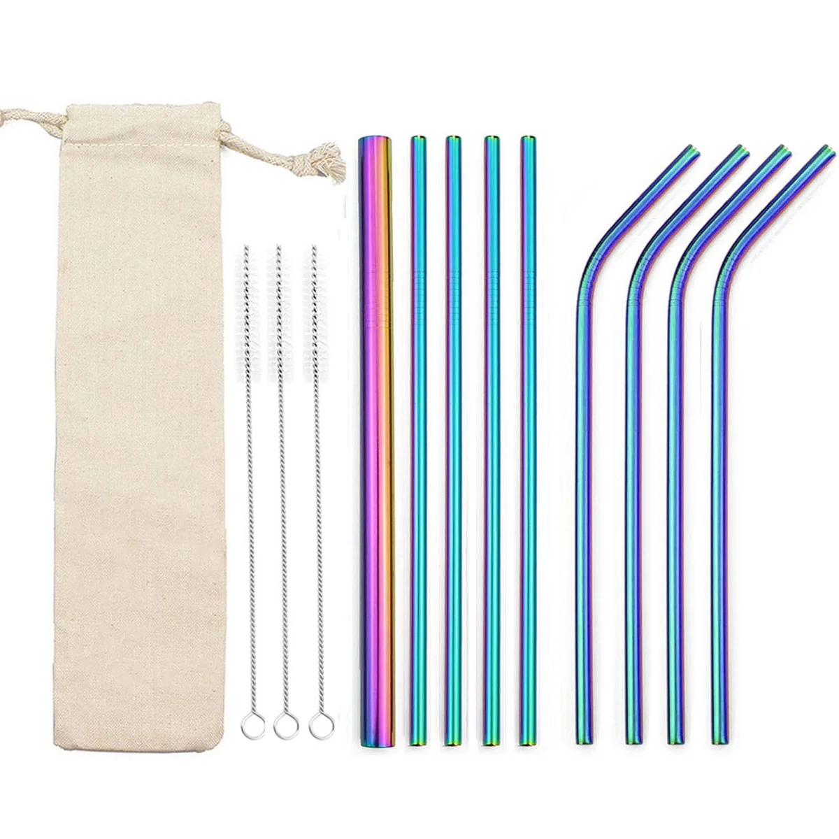 Портативная многоразовая солома 304 из нержавеющей стали металлическая Питьевая