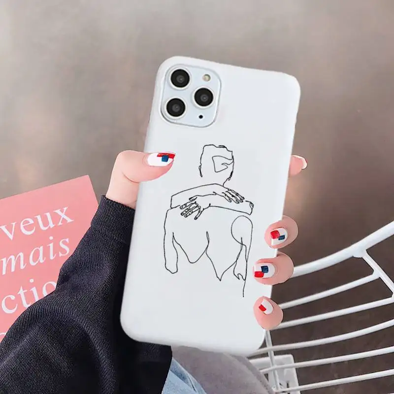 

Black Sexy Lover Harajuku Aesthetics Phone Case Candy Color for iPhone 6 7 8 11 12 s mini pro X XS XR MAX Plus