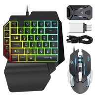 gaming keyboard and mouse combo rgb backlit one handed keypad mice with converter adapter set for ps4 ps5 xbox nintendo switch