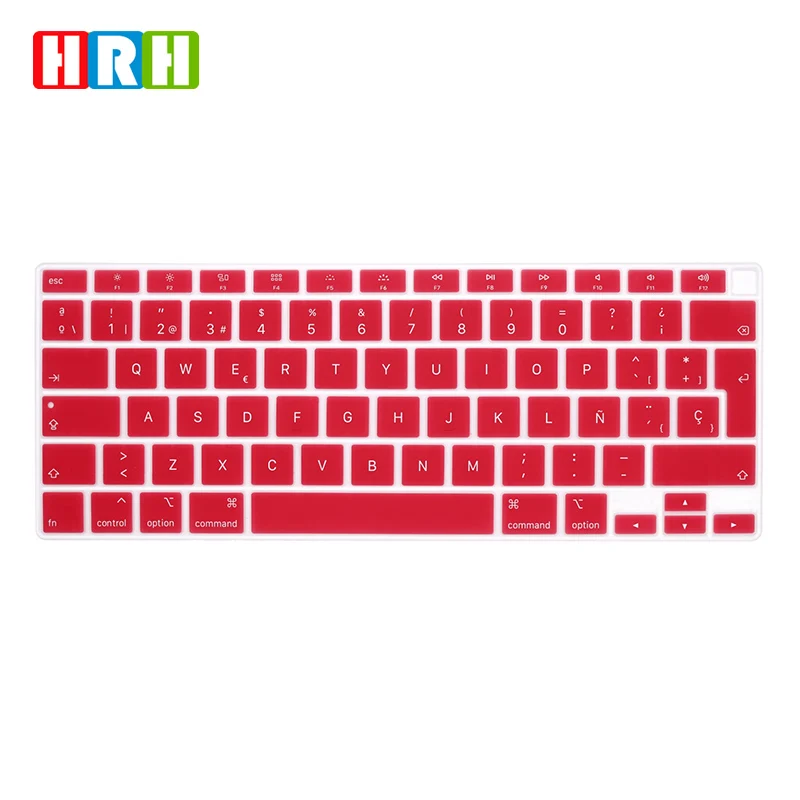 

HRH colorful Silicone Spanish Keyboard Skin Cover Protector EU Version For MacBook Newest Air 13 touch bar ID A2179 M1 A2337