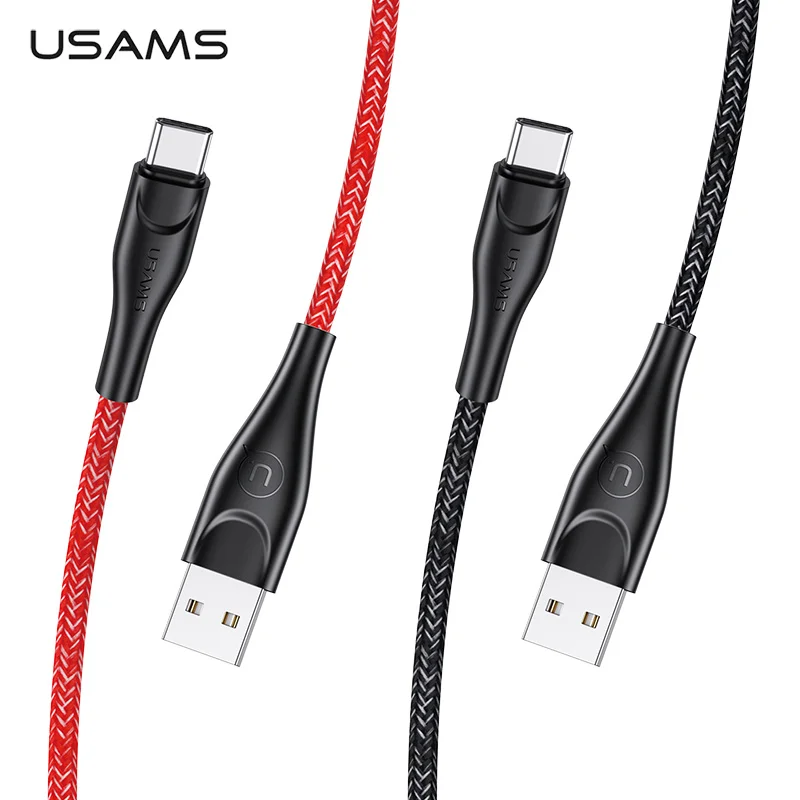 USAMS USB Type C кабель для Xiaomi Redmi Note 8 Pro Samsung Huawei Type-C мобильный телефон зарядный провод 3