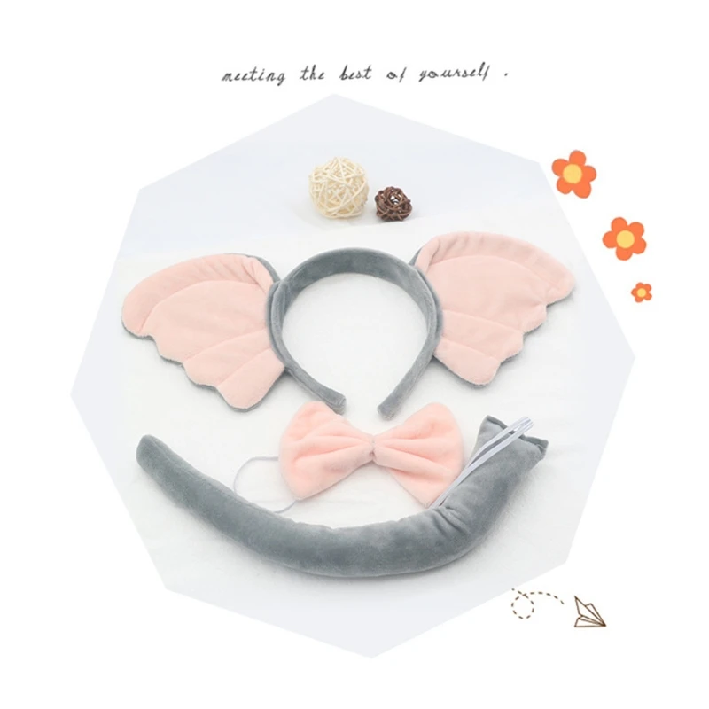 

3 Pieces Autumn Winter Lovely Plush Hair Hoop Set Party Supplies for theater Cosplay Anime Ideal Gift for Children Girls