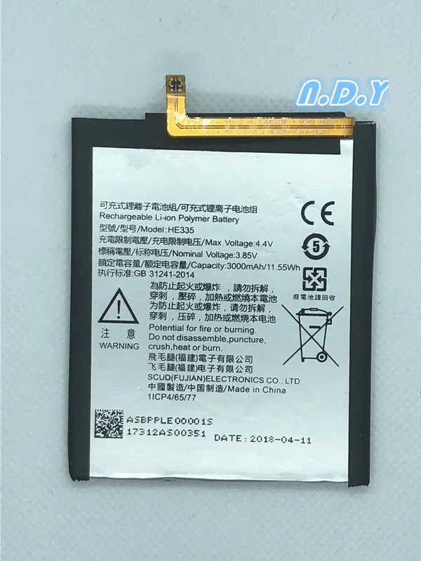 Оригинальный аккумулятор HE335 3500 мАч для Nokia 6 nokia6 N6 TA-1000 TA-1003 TA-1021 TA-1025 TA-1033 TA-1039 |