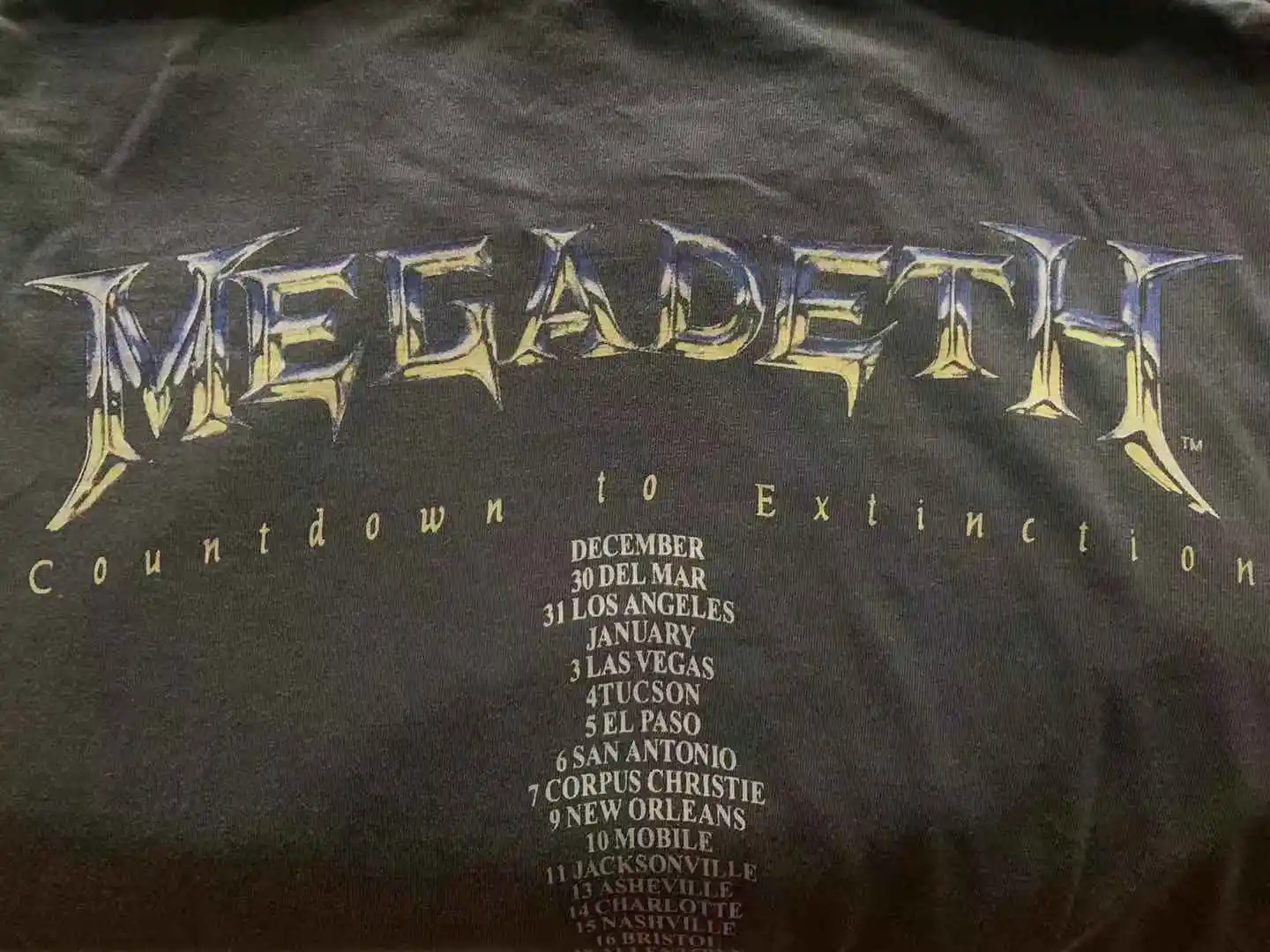 

T High-quality Megadeath Shirt Megadeth Vintage band tee printed wash used small neckline short sleeve T-shirt