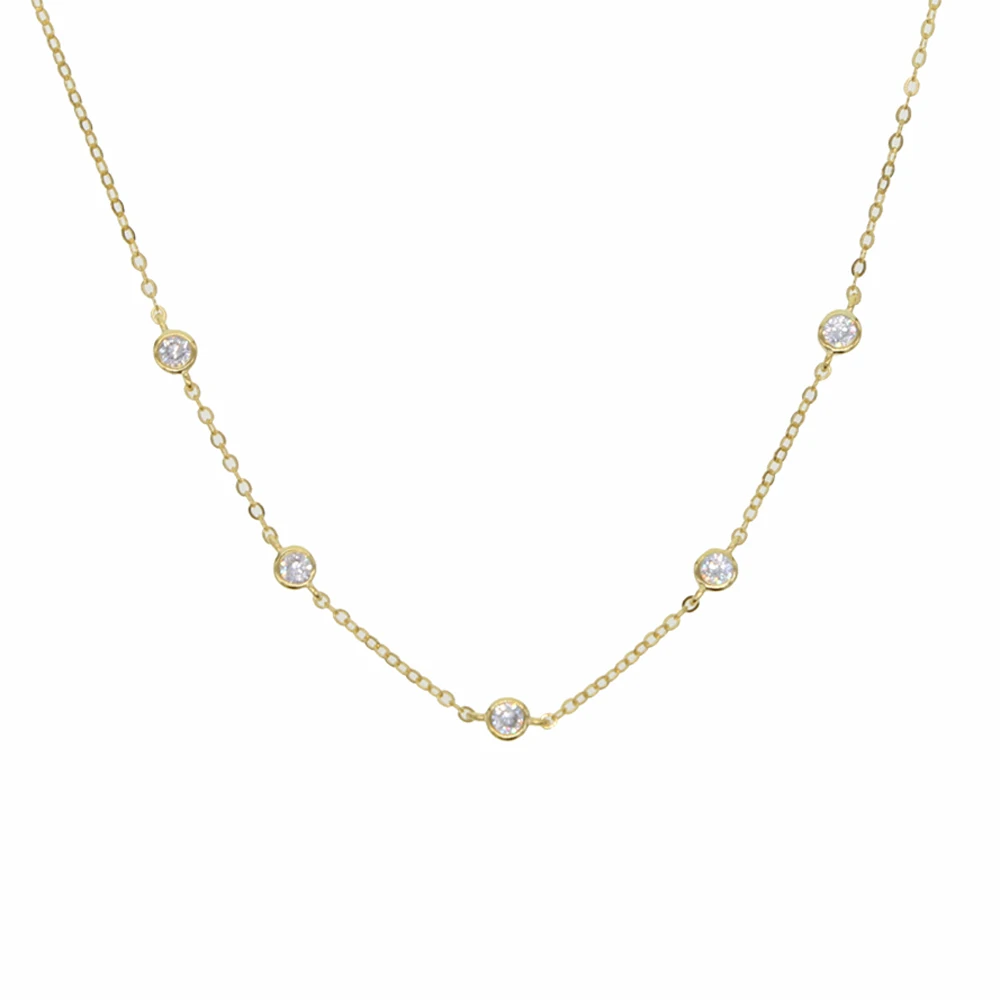 Изысканная Золотая цветная цепочка крошечное круглое ожерелье чокер для женщин