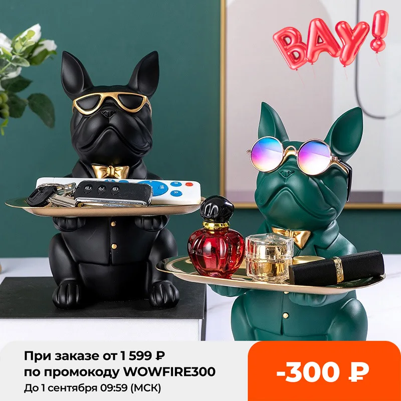Статуэтка из каучука с крутым бульдогом статуэтка для монет украшение дома