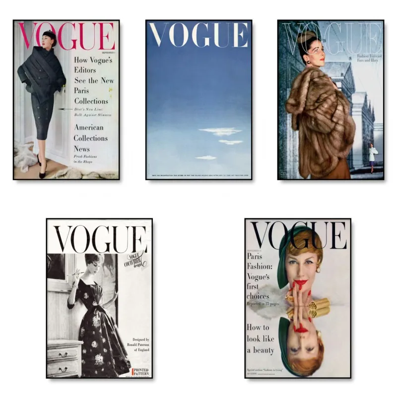 

Vogue Girl Canvas Painting Vintage Fashion Art Posters And Prints Nordic Style Scandinavian Decor Wall Art Picture For Bedroom