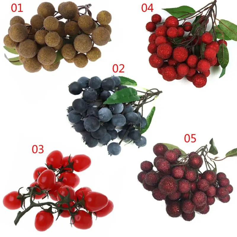 

Bunch Lifelike Artificial Fruit Fake Fruits Disply Home Party Decoration New