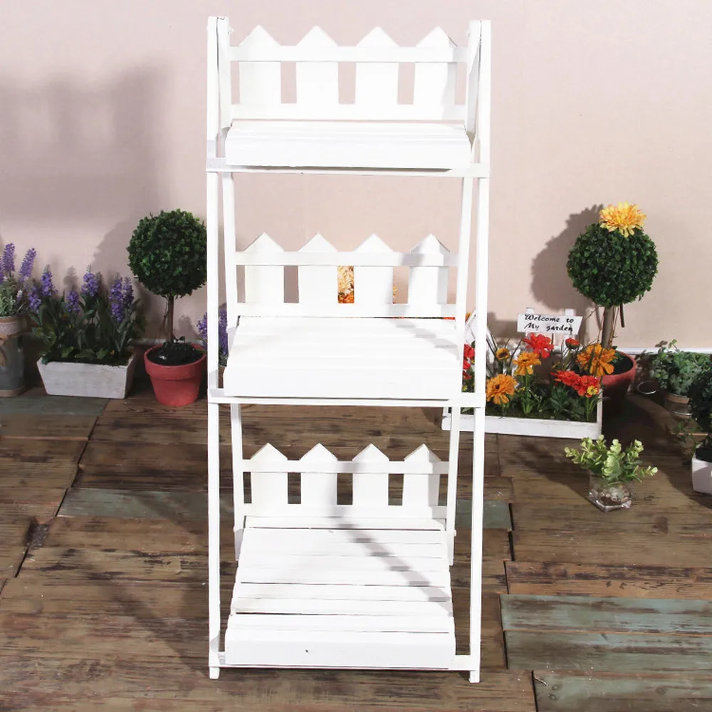 Американский кантри забор трехуровневая Цветочная подставка Кафе Магазин бар