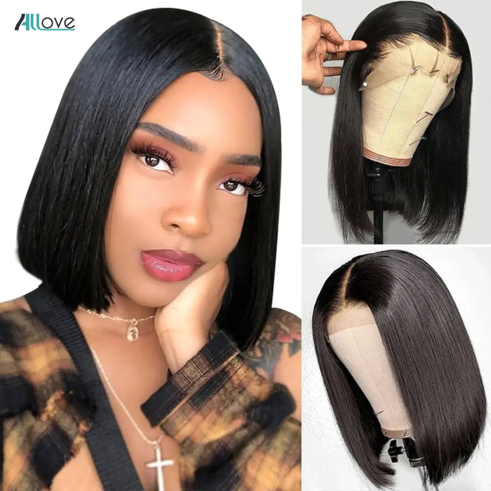 Парик Allove Bob парики из человеческих волос на сетке спереди короткие для женщин