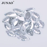 junao 1225mm clear acrylic rhinestones horse eye strass crystal glue on beads for clothing flat back jewelry making stones