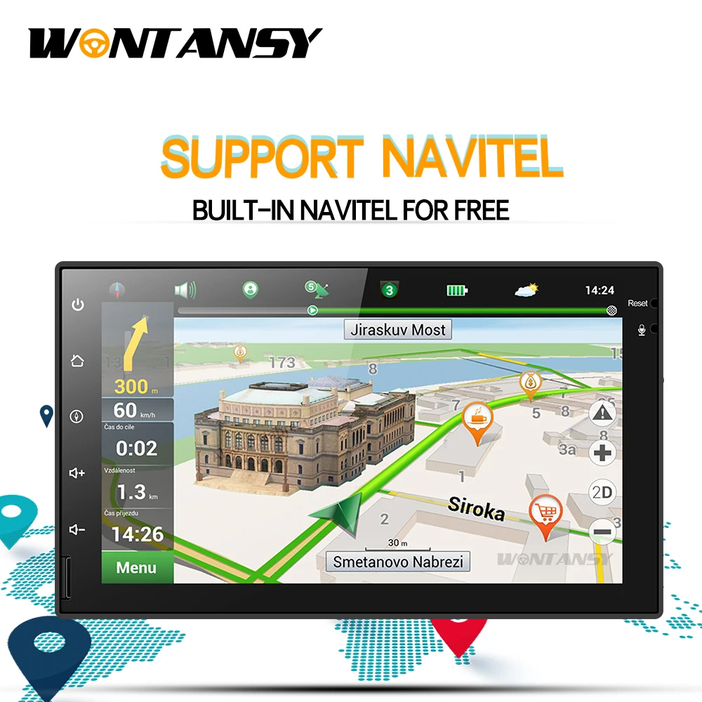 Восьмиядерный android9.0 7 дюймов gps умное радио видео WIFI мультимедийный
