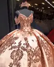 Женское бальное платье с блестками, розовое или золотистое кружевное платье на бретелях-спагетти, бальное платье для выпускного вечера, праздничное платье 16, 2021