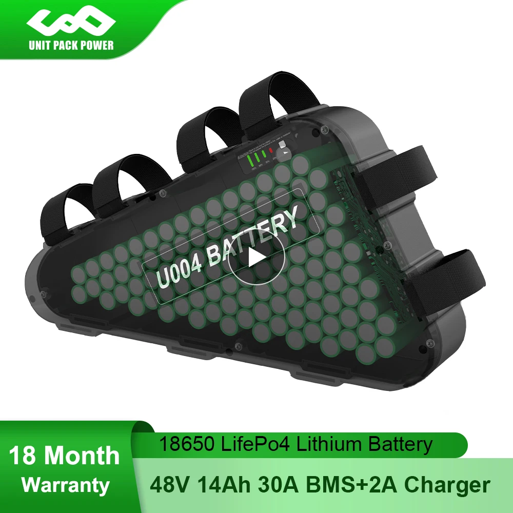 Новейшая батарея Lifepo4 eBike 48V 14Ah 672Wh самая безопасная и долговечная треугольная для