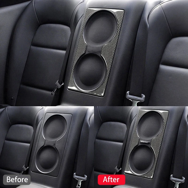 

2Pcs for Nissan GTR R35 2009-2015 Carbon Fiber CD Player Console Panel Switch Sticker Decorative Cover Trim Frame Red