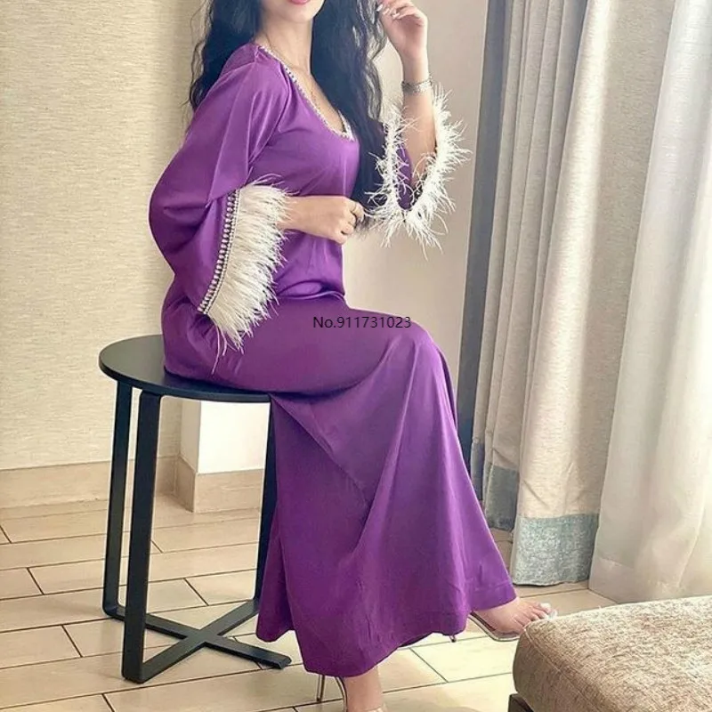 Платье Макси женское с длинным рукавом и V образным вырезом|Африканская одежда| |