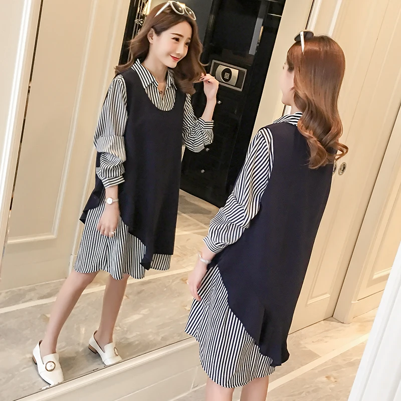 Платье для беременных стильное платье с длинными рукавами женщин мам 1011 ~ A 40