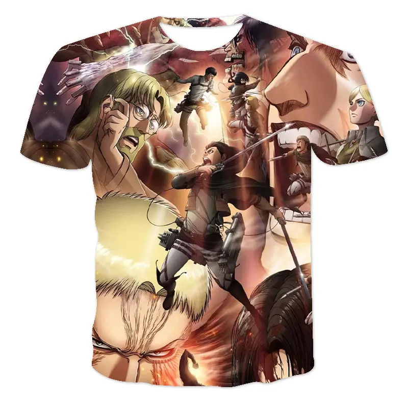 

Giant Animation 2021 Spring And Summer New Boys And Girls 3DPattern Short-Sleeved T-Shirt O-Neck Teenager Hip-Hop Cartoon 4T-14T