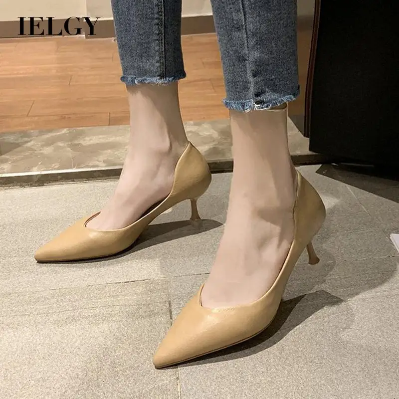 

IELGY Korean Pointed Pumps Pure Color All-match Work