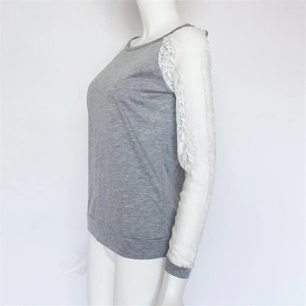 Женские свитшоты осень с открытой спиной вышивка кружева повседневные толстовки